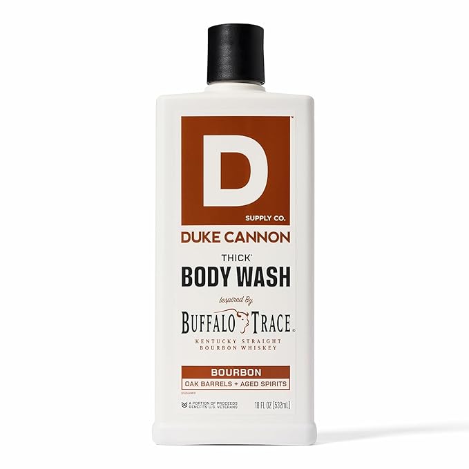 Duke Cannon Thick High-Viscosity Body Wash in a large pump bottle.